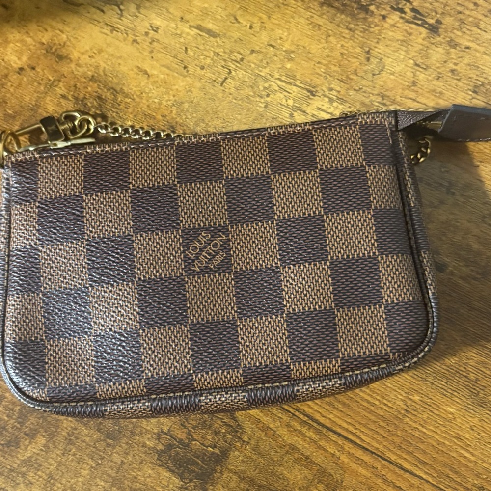 Louis Vuitton Brown Damier Wristlet Pouch